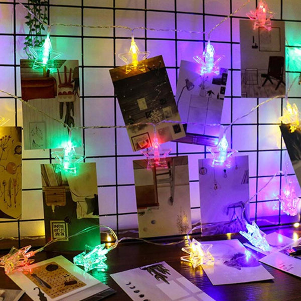 Neon Star Clip on Fairy Lights - Uncommongifts.in